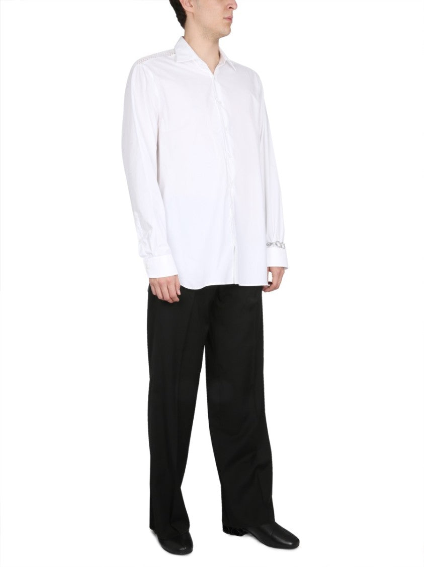 White Cotton Shirt With Classic Collar