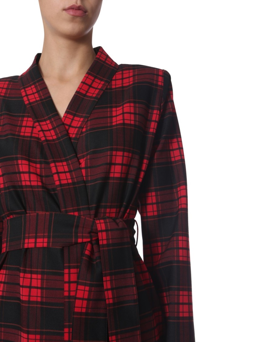 Wrap-Style Mini Dress With V-Neckline