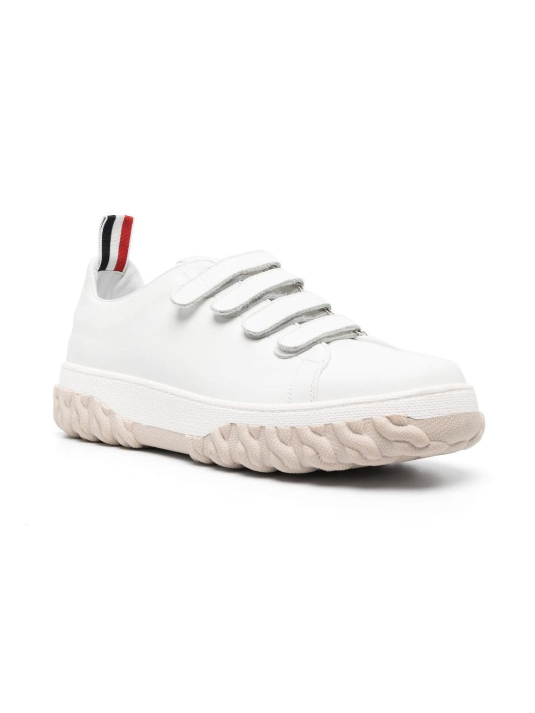 Low-Top Sneakers with Textured Rubber Sole and Velcro Straps