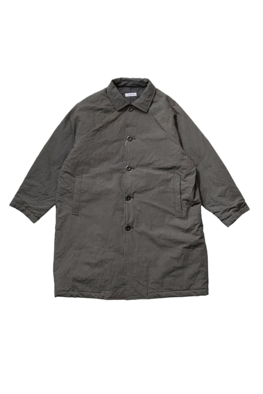 Loose-Fitting Button-Up Coat With Padded Texture