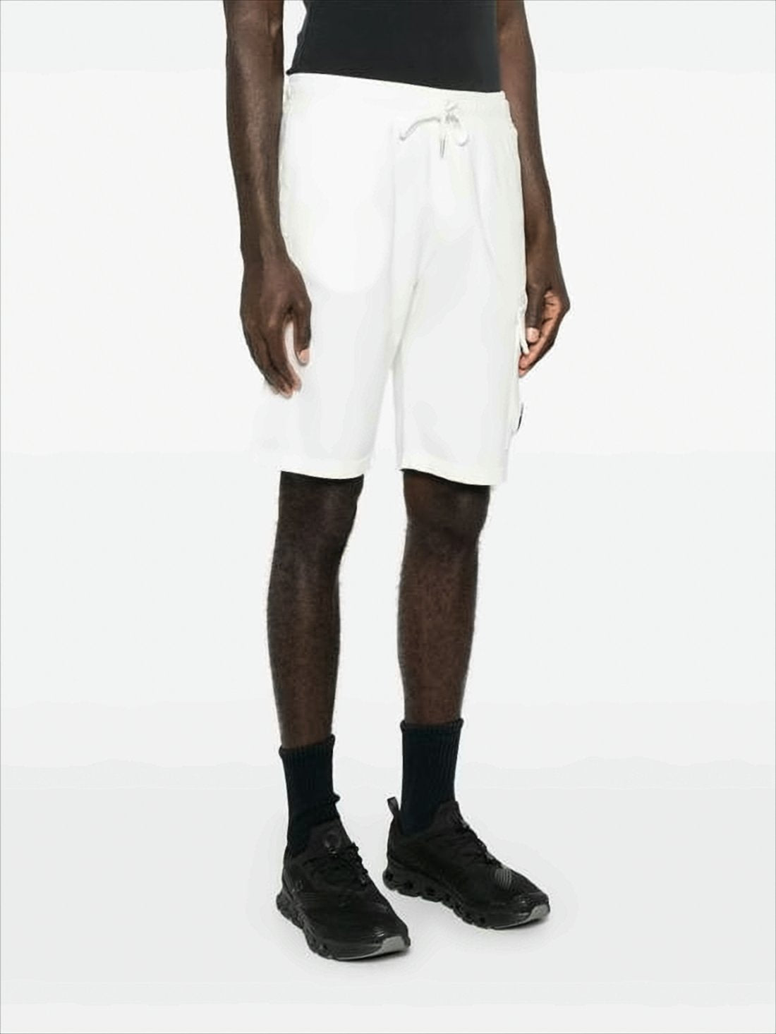 Minimalist White Shorts with Flap Pocket