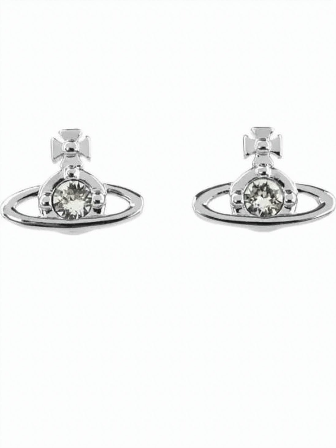 Planet-Inspired Circular Frame Earrings with Radiant Finish