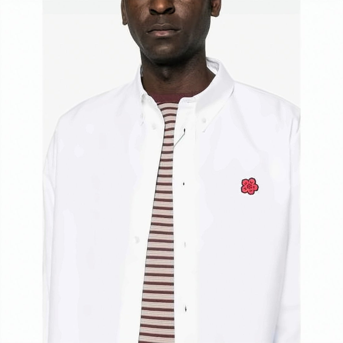 Long-Sleeve Cotton Shirt with Embroidered Emblem