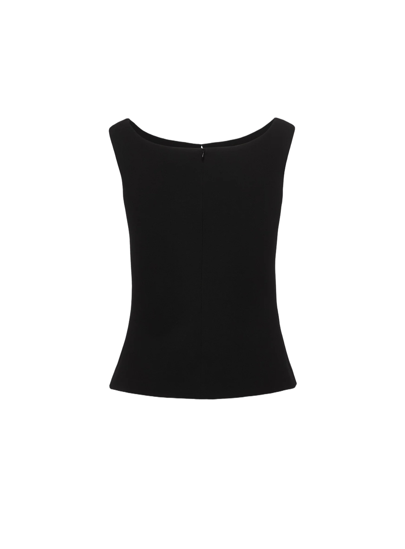Sculptural Black Top with Teardrop Cut-Out
