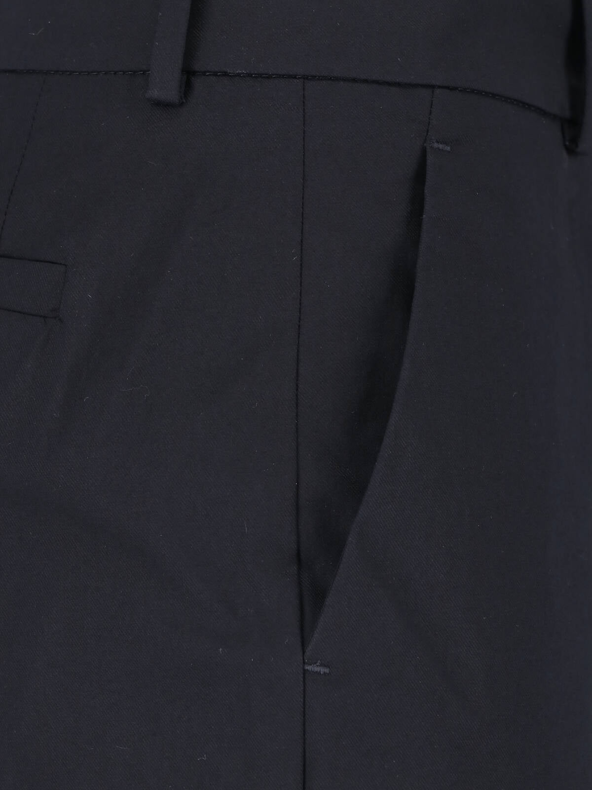 Black Tailored Straight-Leg Stretch Trousers