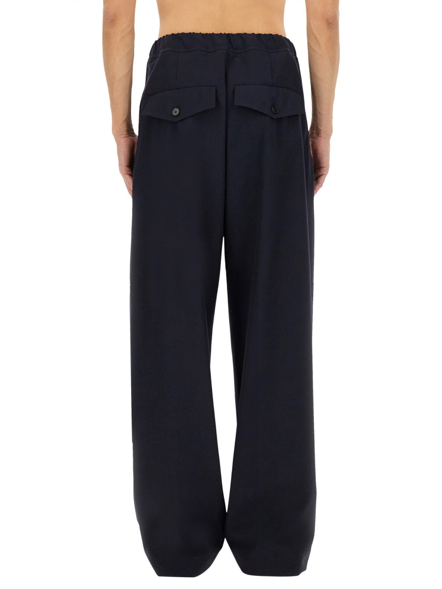 Straight Leg Cotton Pants With Clean Design
