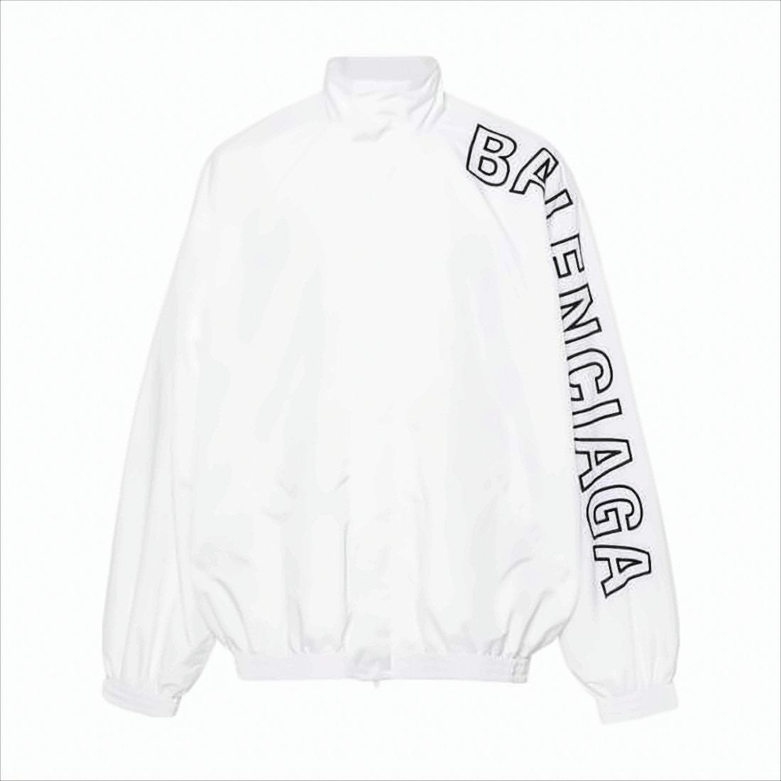 Lightweight White Jacket with High Collar
