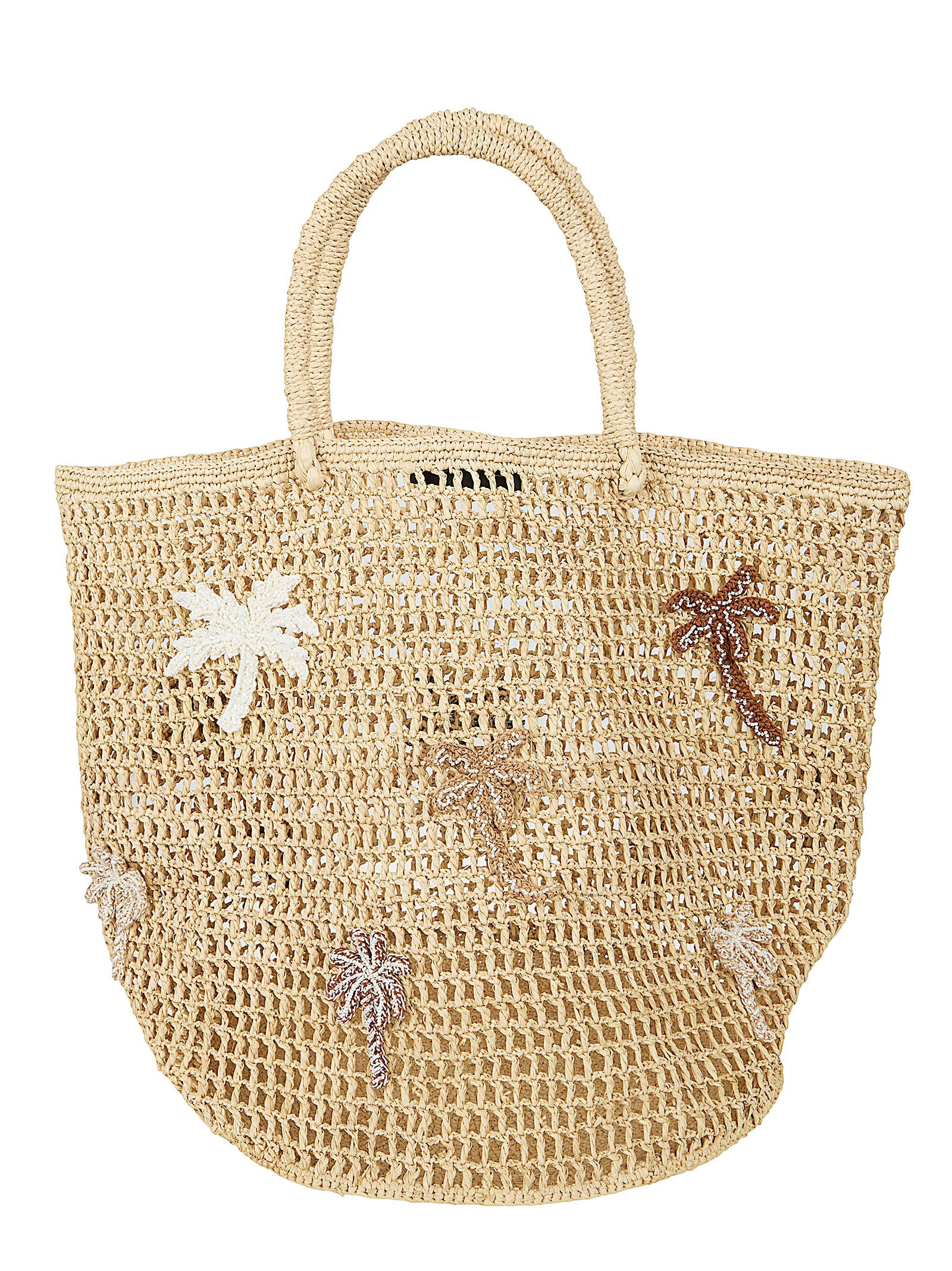 Raffia Neutral Spacious Design Shopper Bag