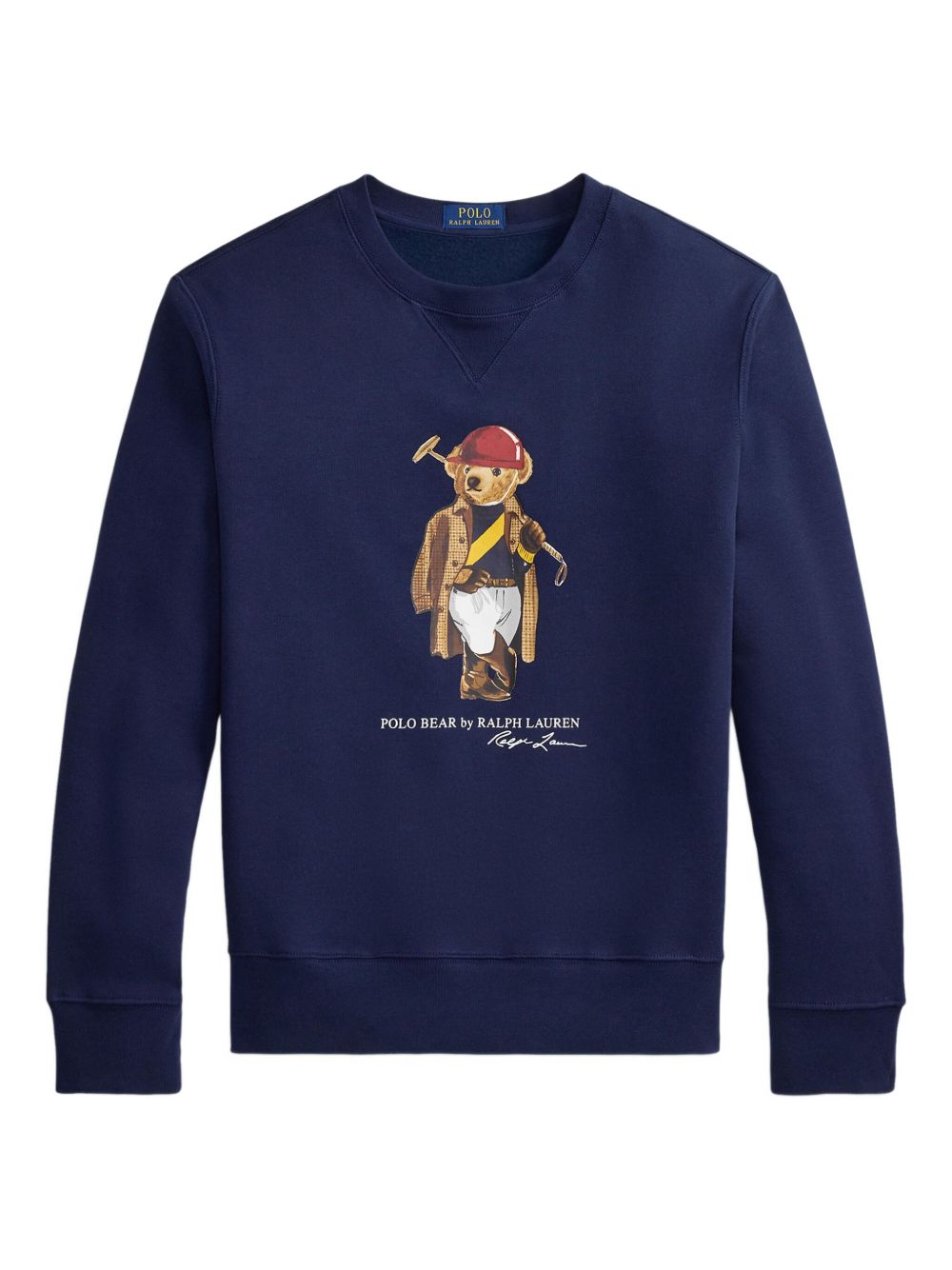 Crew Neck Sweatshirt with Equestrian Bear Graphic