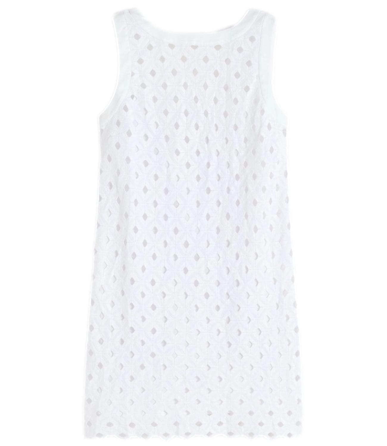 White Cotton Blend Beach Dress