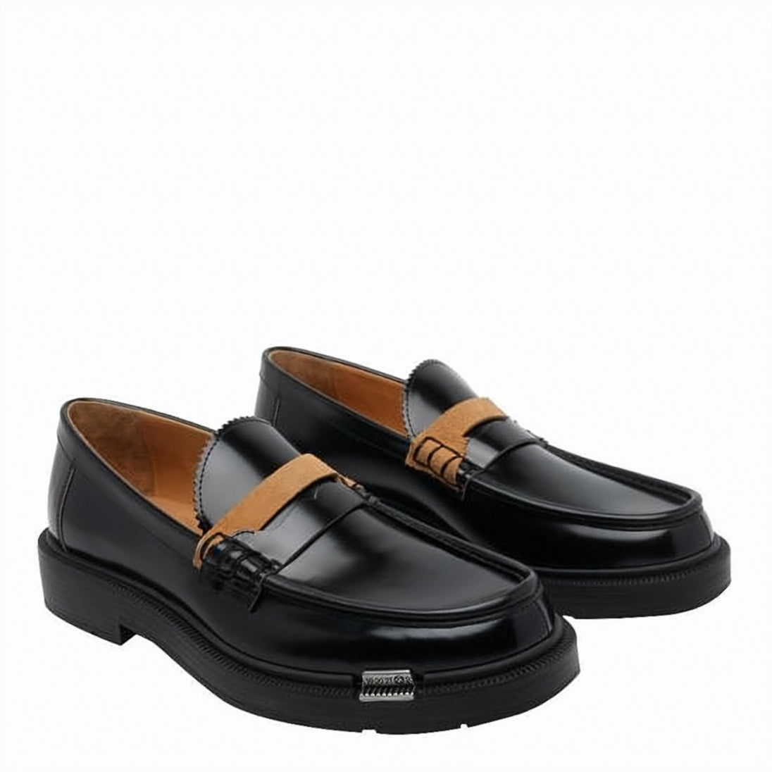 Polished Black Calf Leather Loafers