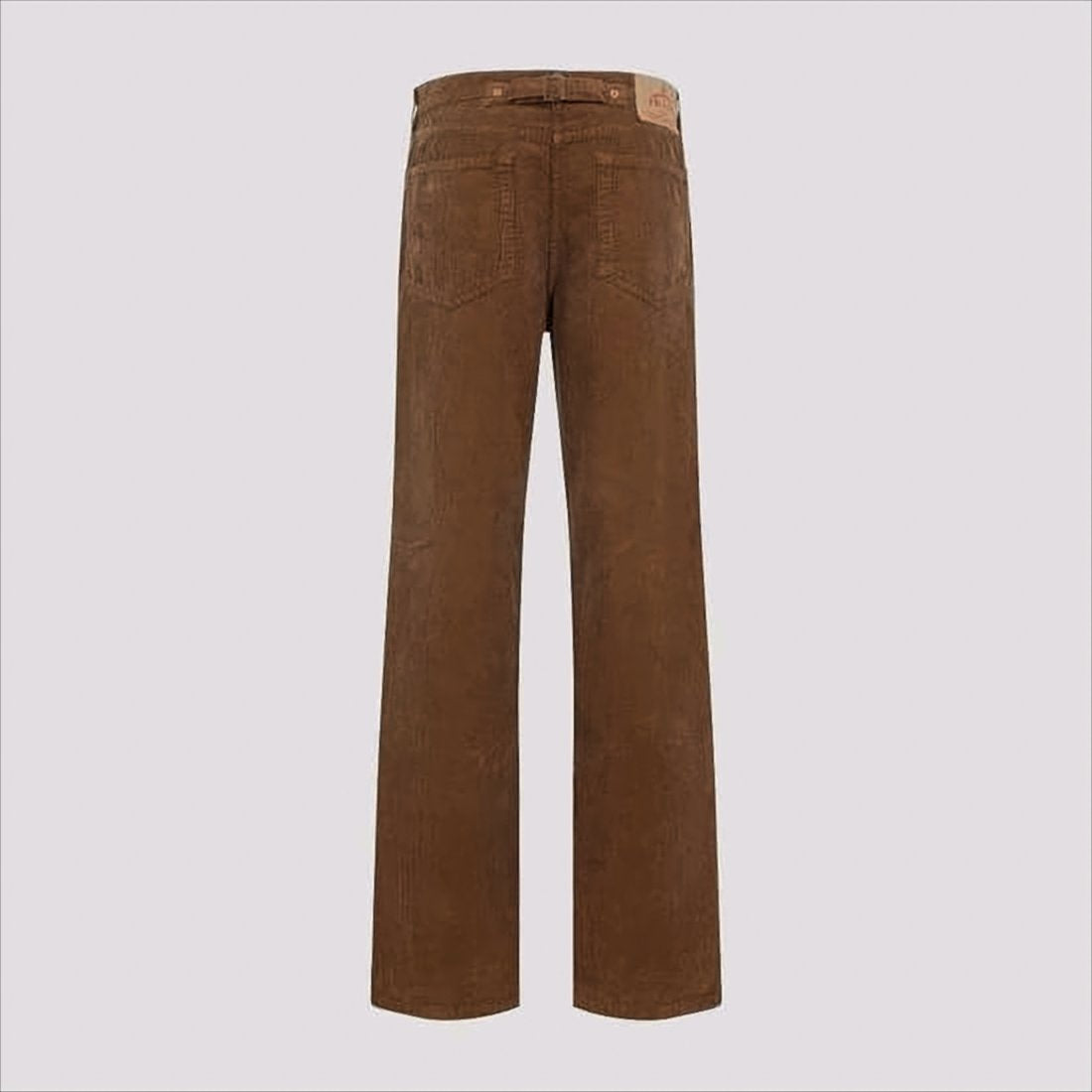 Brown High-Waisted Straight Pants