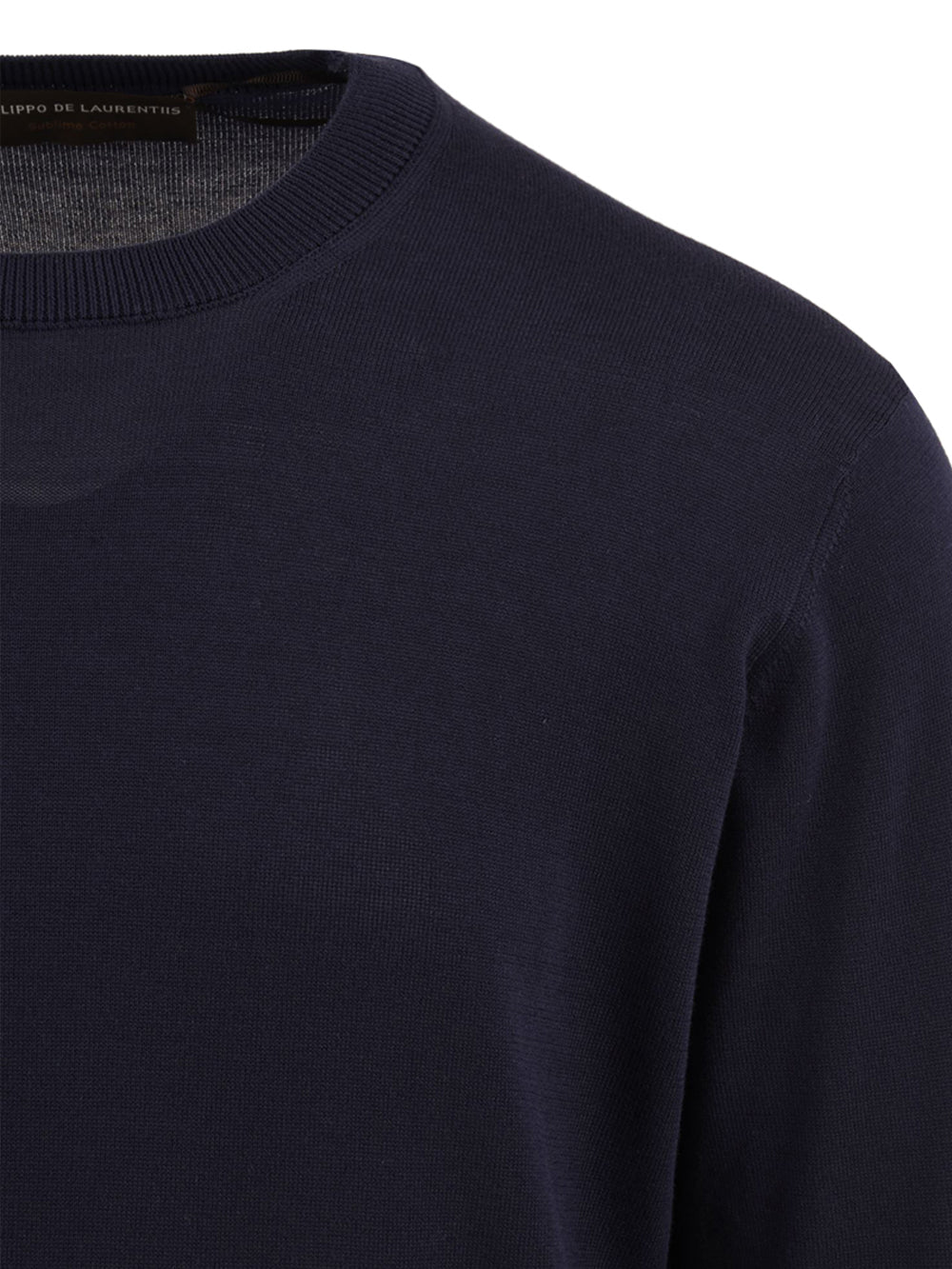 Long-Sleeve Crew Neck Sweater with Ribbed Details