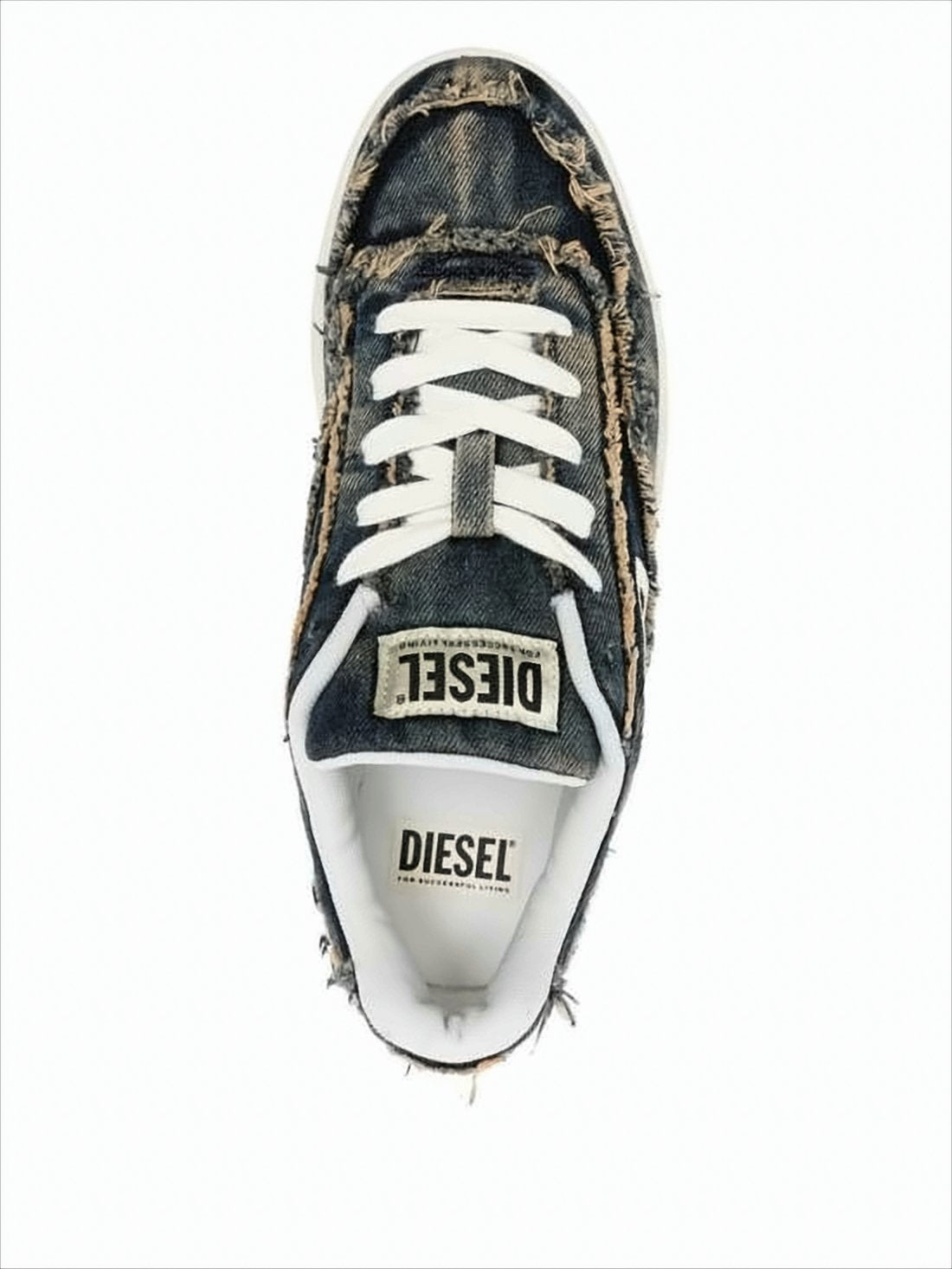 Distressed Denim Low-Top Sneakers