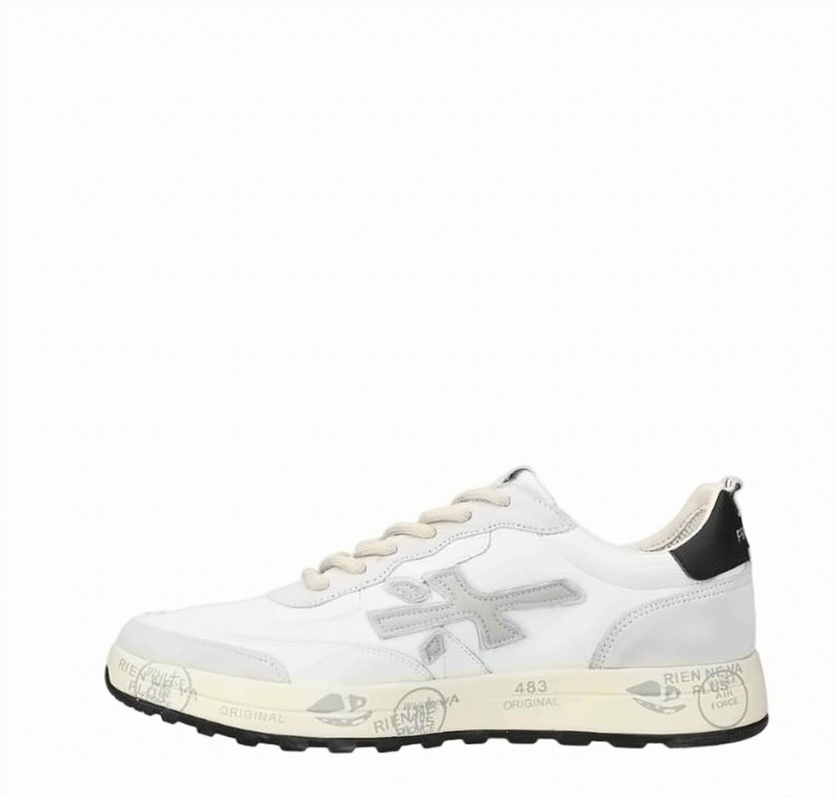 White Beige Vintage Effect Sneakers