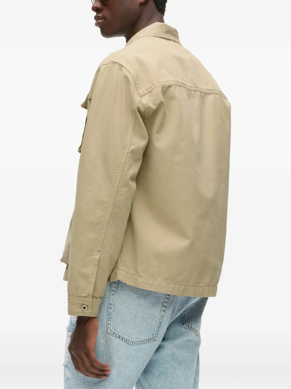Boxy Cropped Jacket with Classic Collar