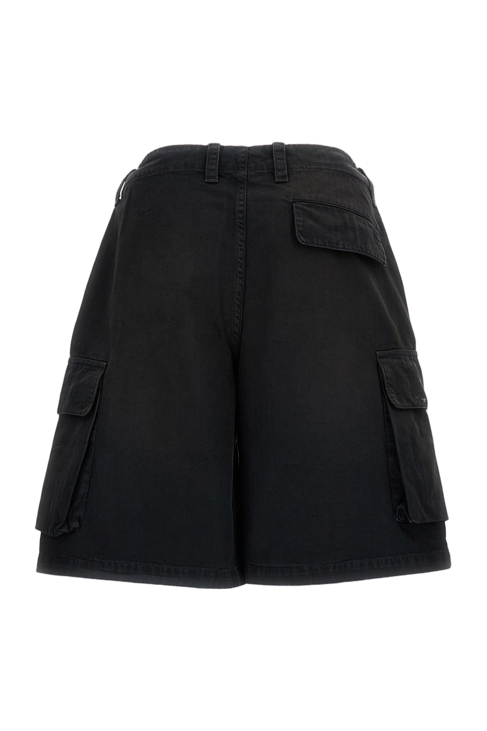 Black Cotton Cargo Shorts