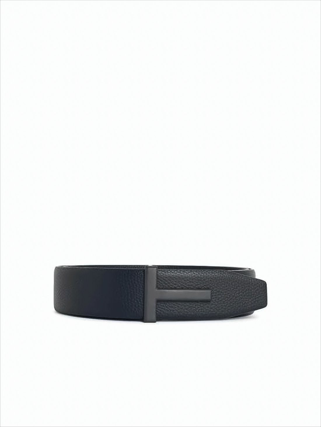 Textured Calf Leather Belt with Matte-Finished Buckle