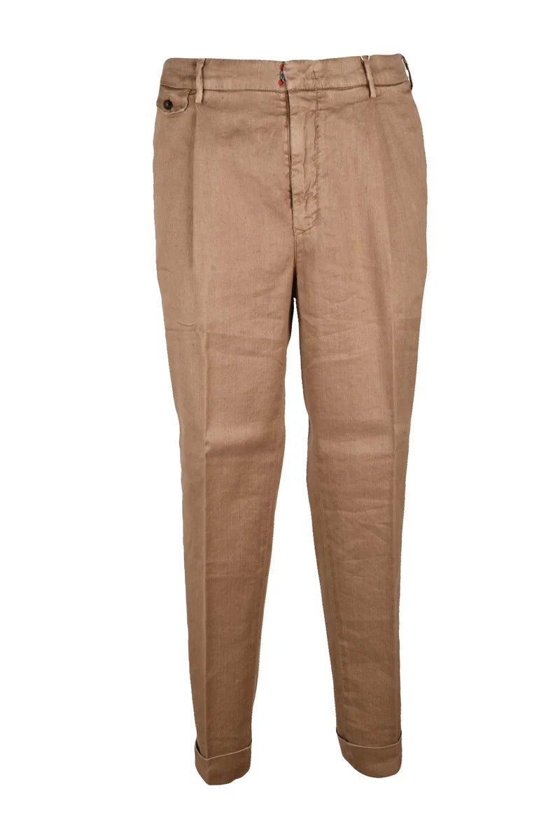 Brown Linen Cotton Trousers