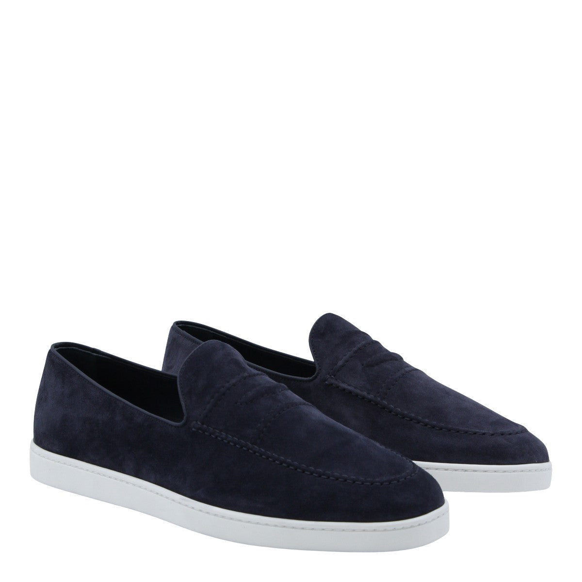 Blue Suede Slip-On Shoes