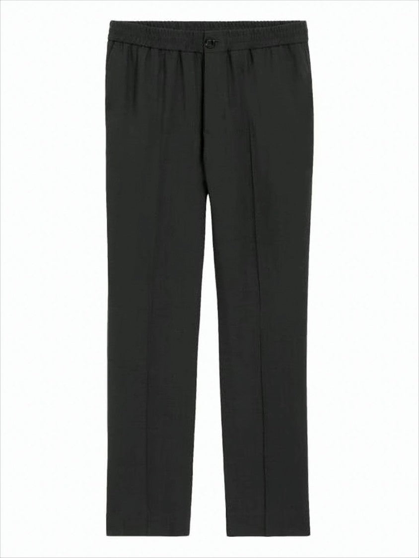 Tailored Straight-Leg Wool Suit Pants