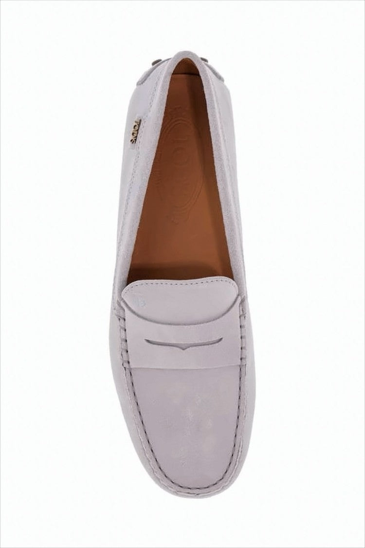 Suede Loafer with Penny Strap and Rubber Grips