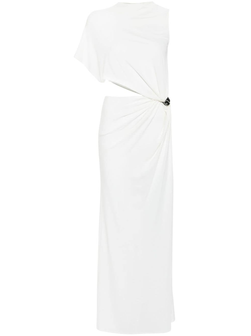Heritage White Stretch-Jersey Crepe Asymmetric Dress