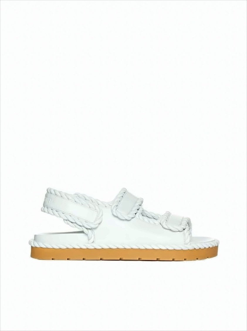 Braided White Lamb Leather Sandal