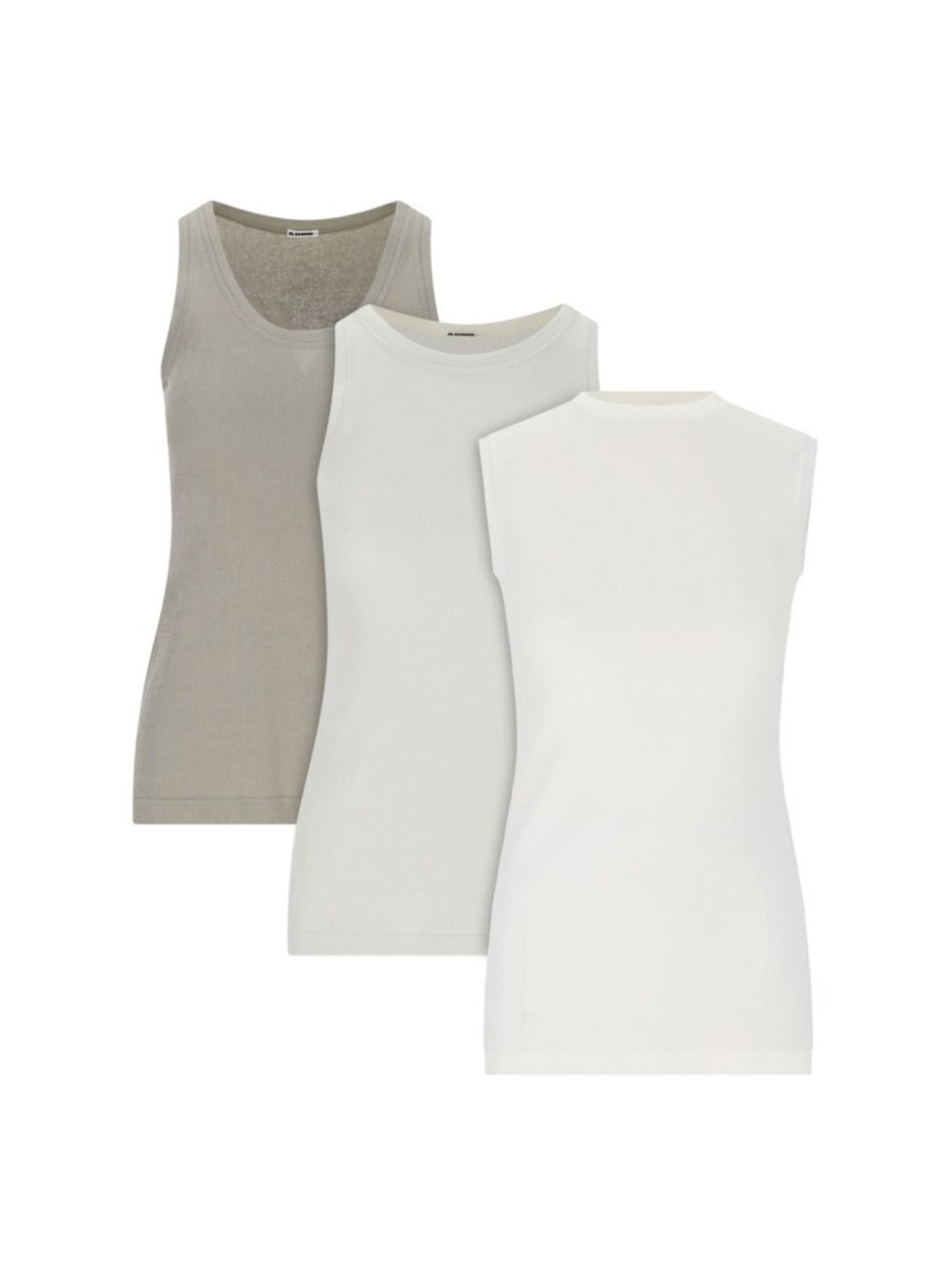Tank Top Set Of 3 – White, Cream & Green
