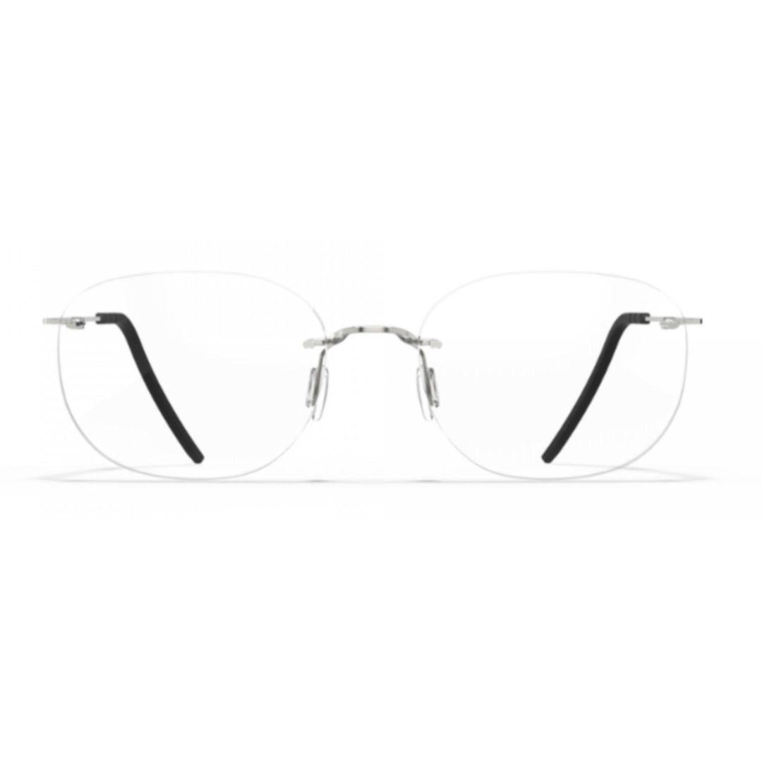 Bf1070 Aero Loop B1-P2 Rimless Silver Optical Frames with Adjustable Nose Pads