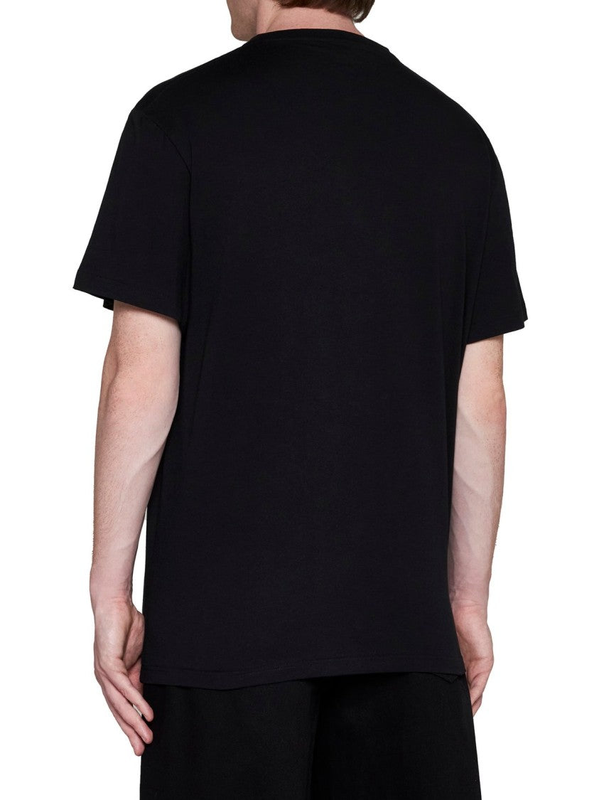 Distressed Graphic Black T-Shirt with Classic Crew Neckline
