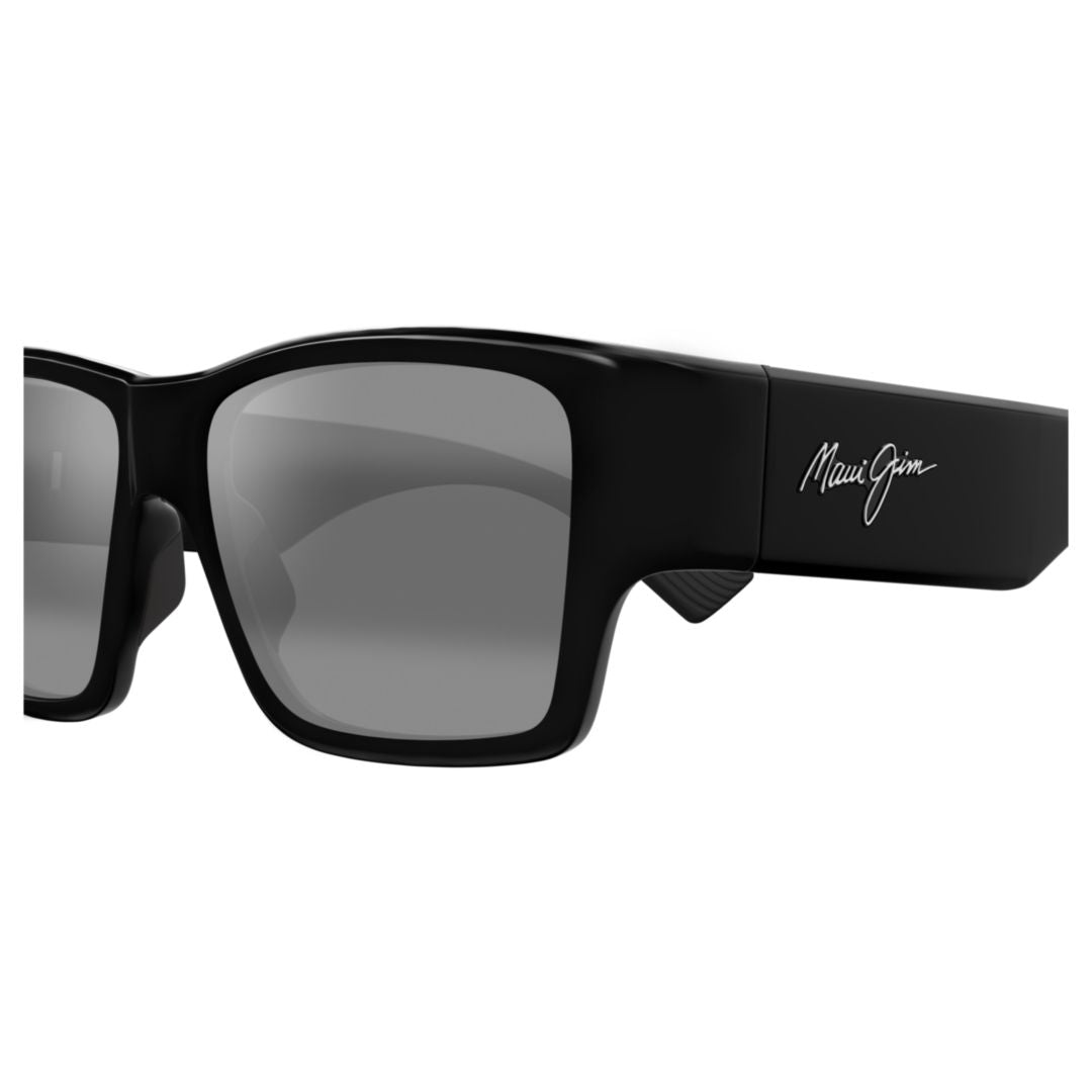 Kaolu Rectangular Black Sunglasses with Signature Logo