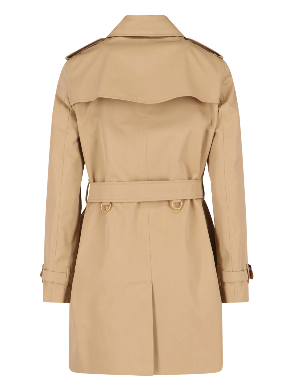 Beige Cotton Double-Breasted Trench Coat