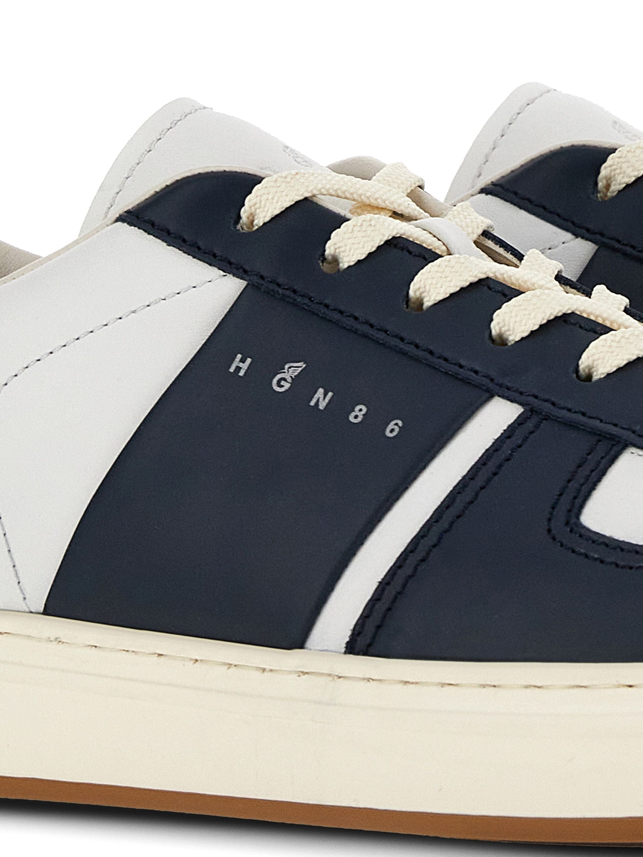 White Minimalist Nappa Leather H-TV Sneakers