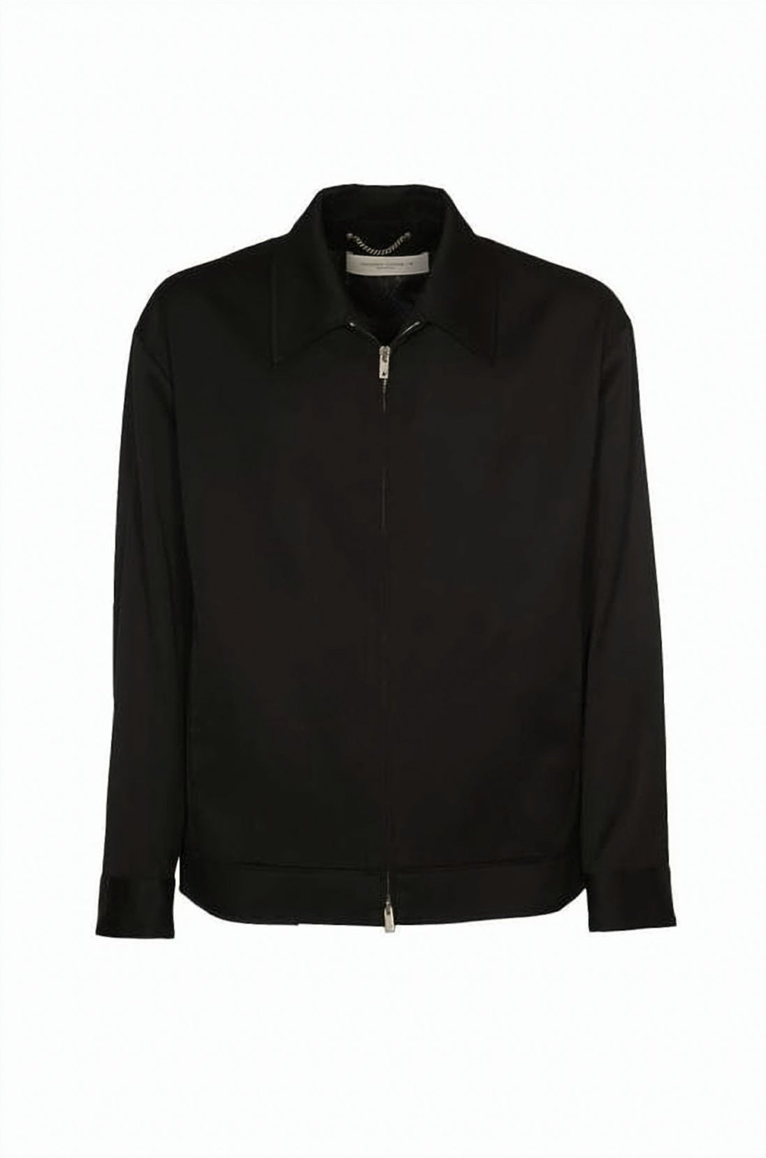 Cropped Black Wool Jacket with Minimalist Design