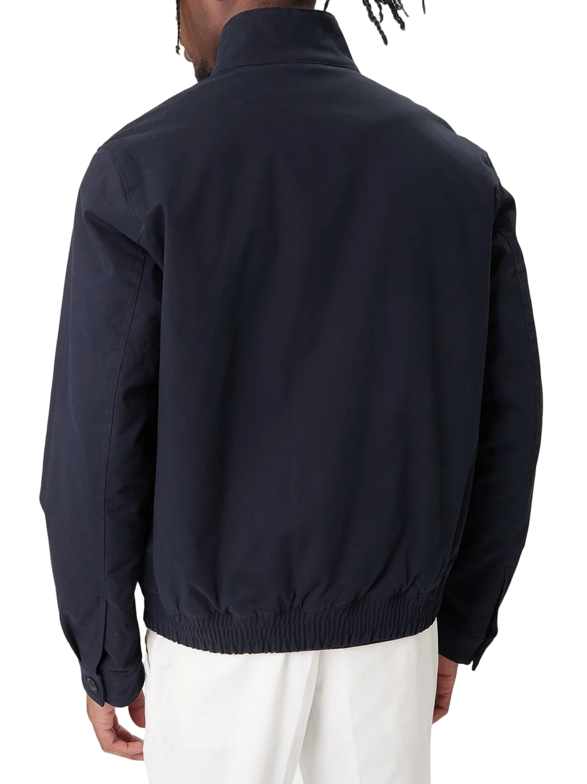 Dark Navy Zip-Up Jacket with Round Logo Patch