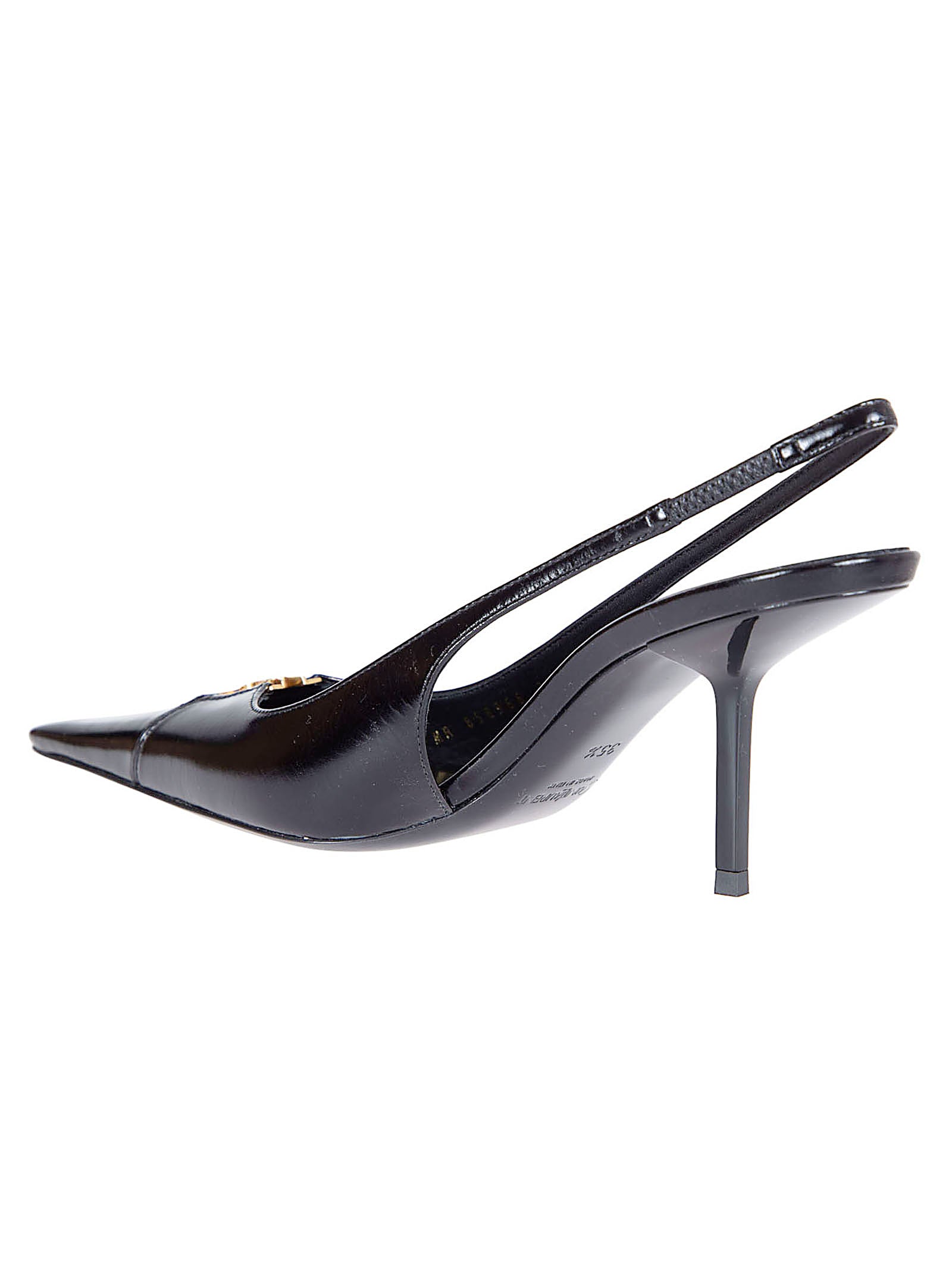 Slingback Pumps with Perforated Detailing and Stiletto Heel