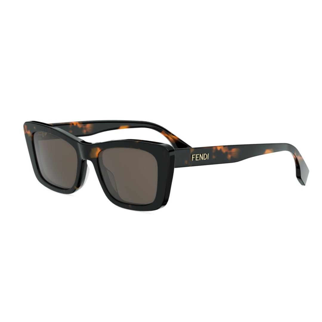 Fe40185i Rectangular Tortoiseshell Patterned Sunglasses