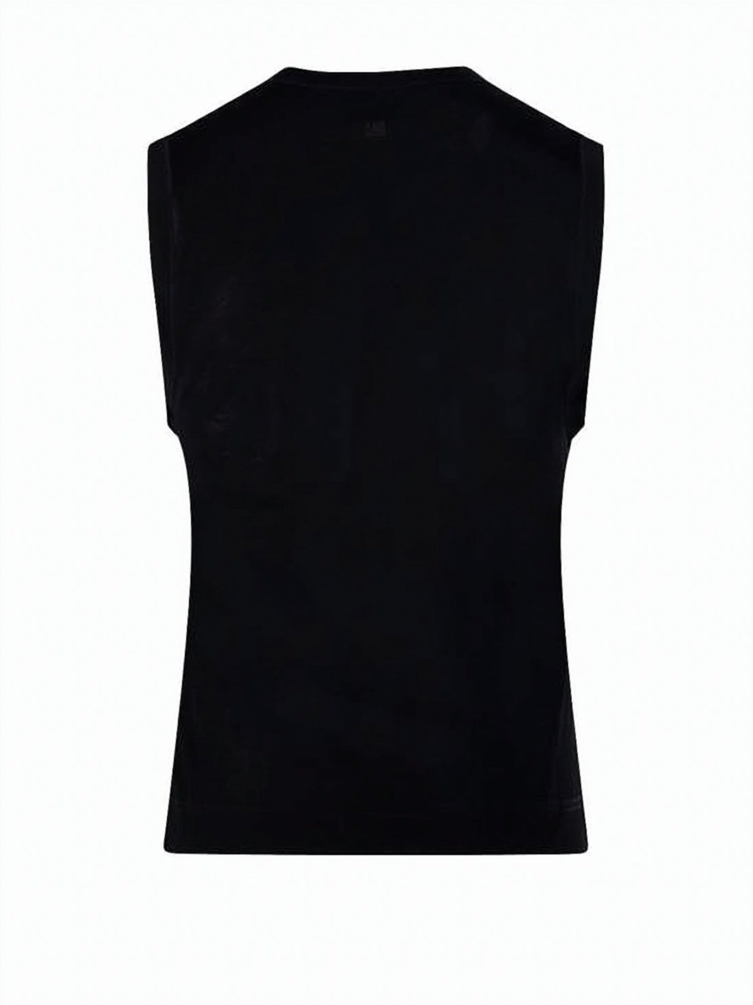 Navy Sleeveless Round Neck Cotton Top