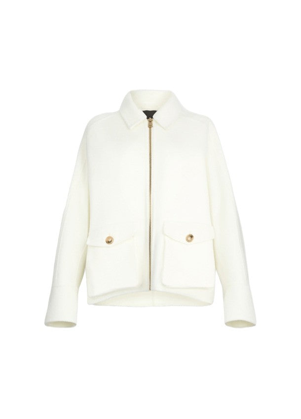 Fringed Detail Short Jacket with Buttoned Cuffs