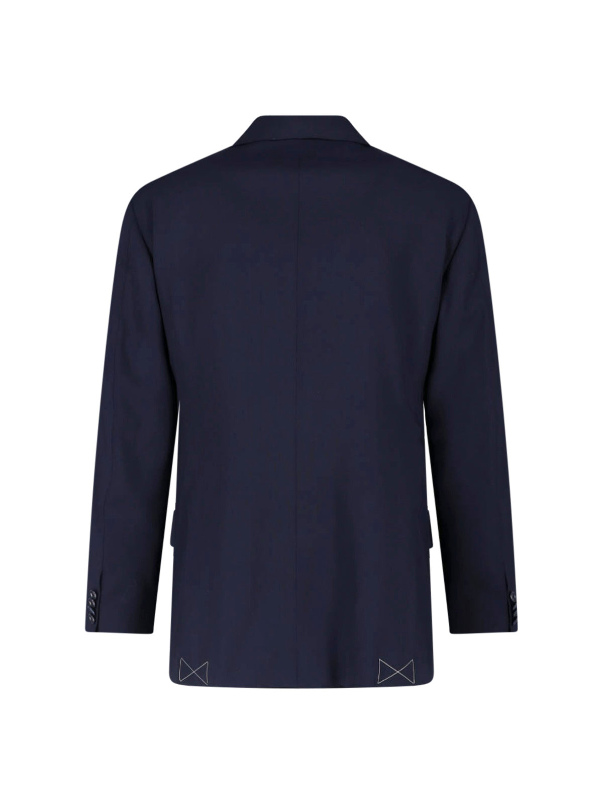 Navy Blue Double-Breasted Virgin Wool Suit