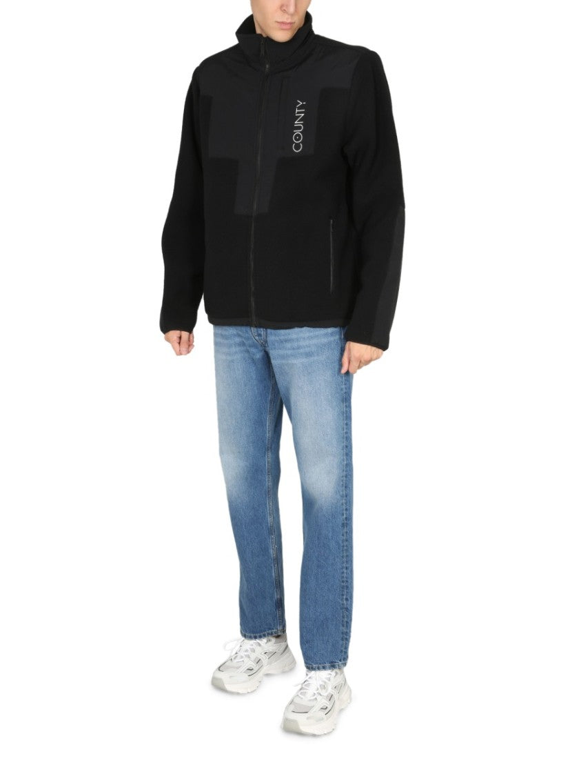 High Collar Black Track Jacket