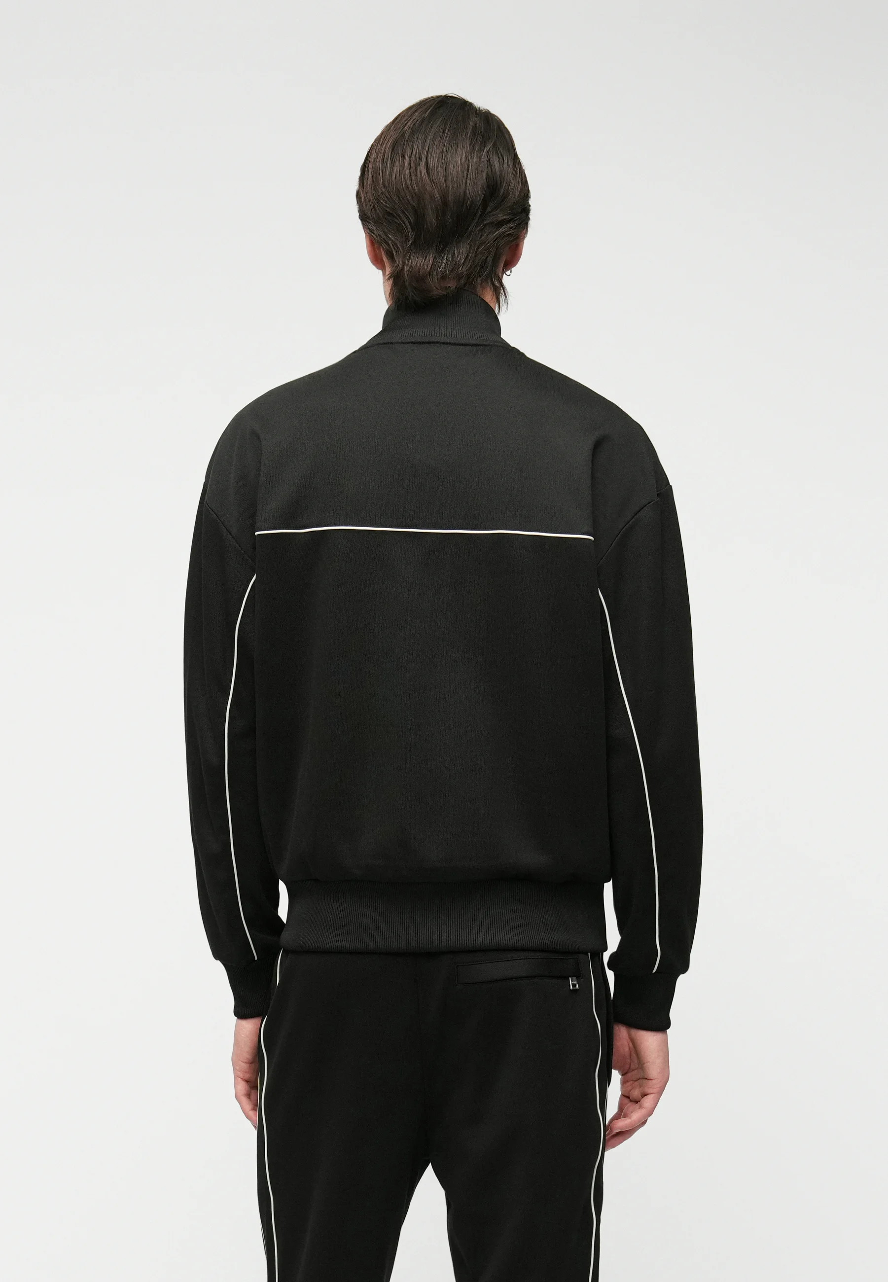 Black Cotton Zip Up Sweatshirt
