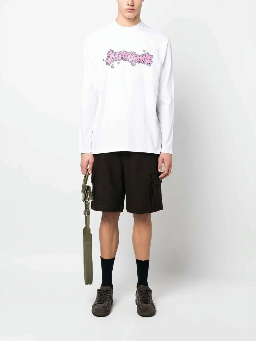 Long-Sleeve Cotton Tee with Graphic Daisy Print