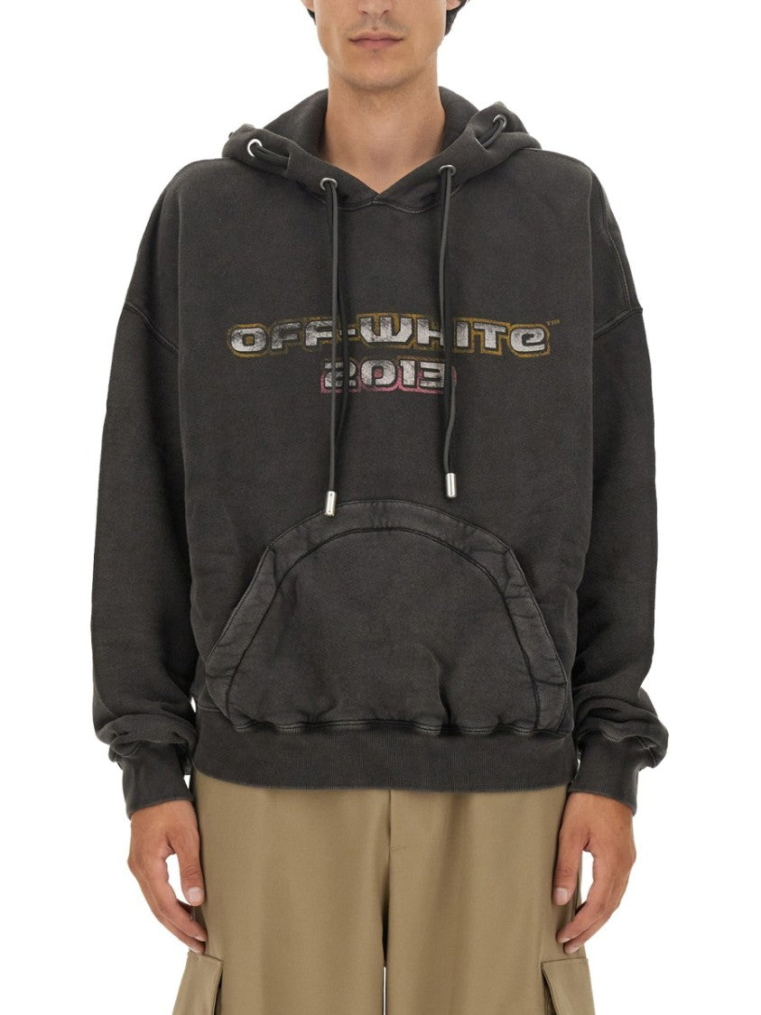 Graphic Print Hoodie With Artistic Back Design