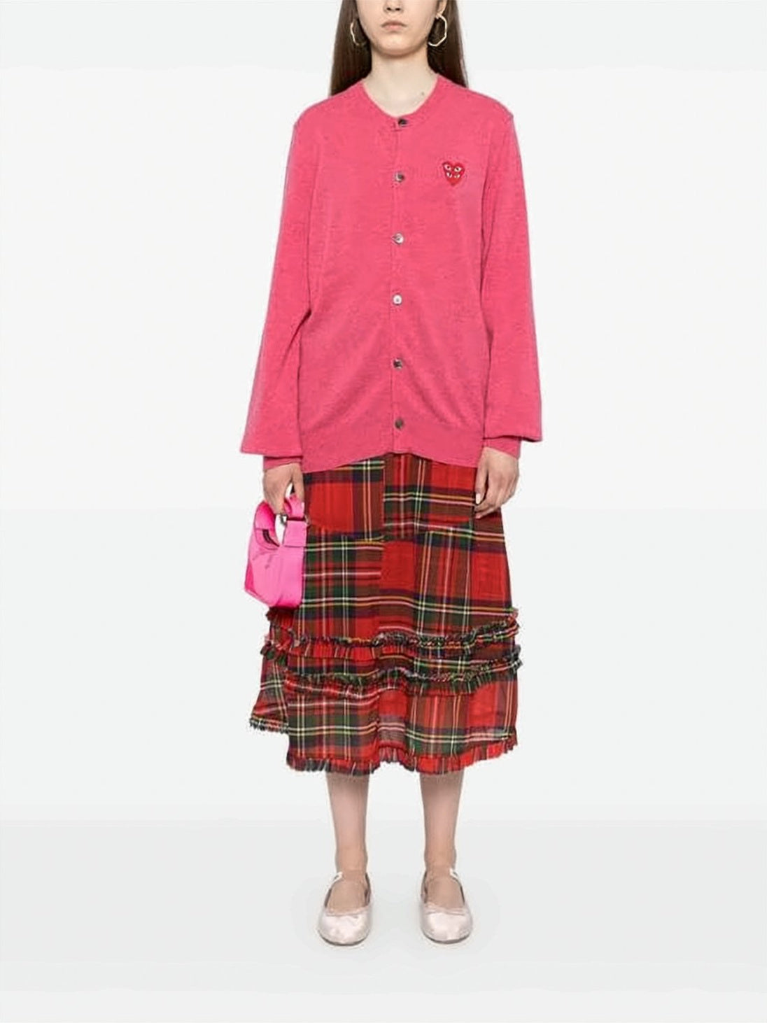 Vibrant Pink Wool Cardigan
