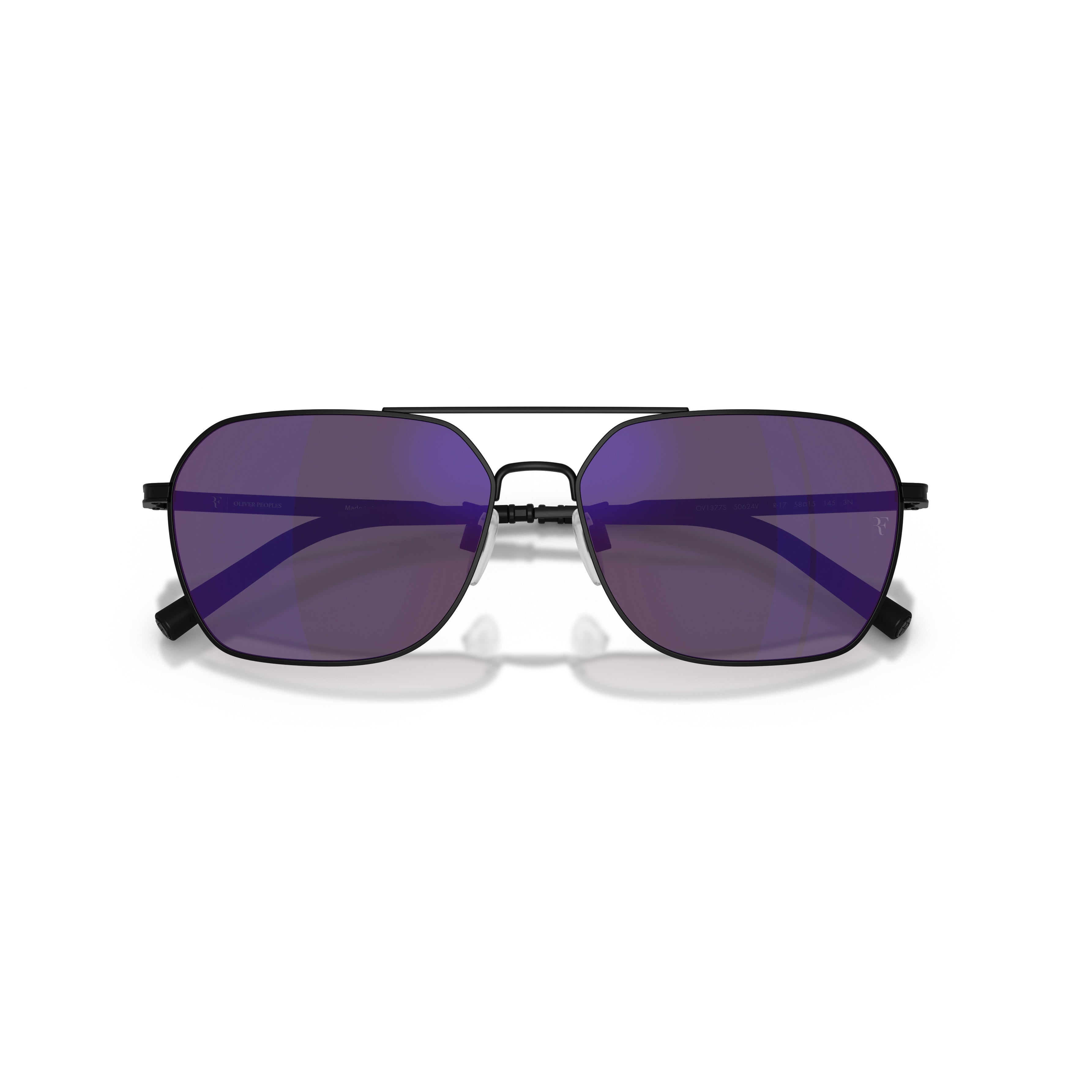 0ov1377s Rectangular Steel Frame Sunglasses with Double Bridge Design
