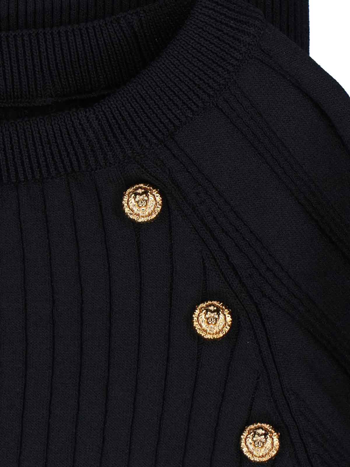 Buttoned Sweater – Black