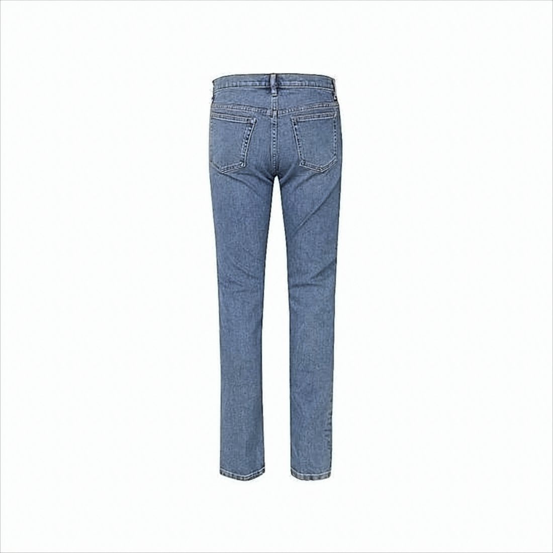 Mid-Rise Straight-Leg Denim Pants