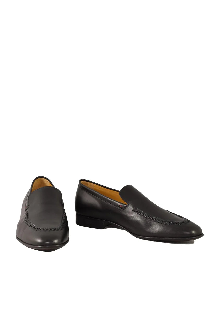 Rubber Sole Loafers - Black